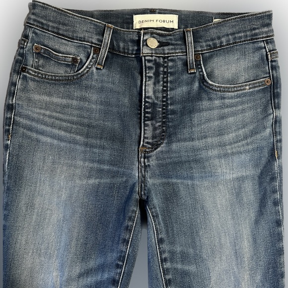 THE DENIM FORUM MID RISE SKINNY CROP JEANS MEDIUM BLUE WASH FROM ARITZIA WOMENS - Picture 5 of 14